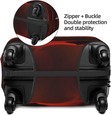 Чохол для валізи поперечного формату, міцний, підходить для валіз розміром 45.7 - 81.3 см, розмір M, Чорний, Середній