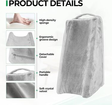 Подушка для підняття ніг, клиноподібна подушка, губчаста подушка для підняття рук, опора для ніг зі знімним чохлом для прямого коліна та руки, знімає набряк та біль