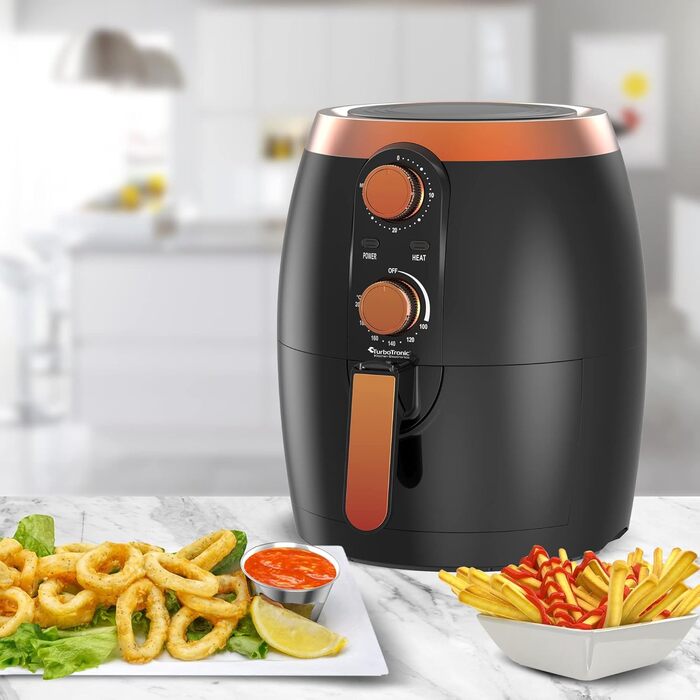 Аерофритюрниця / 3.5 л / чорний, зелений. бірюзовий / 1200 Вт / Мультипіч з таймером до 30 хвилин, без масла та жиру, 100-200C, cool touch, ретро-дизайн (чорний)