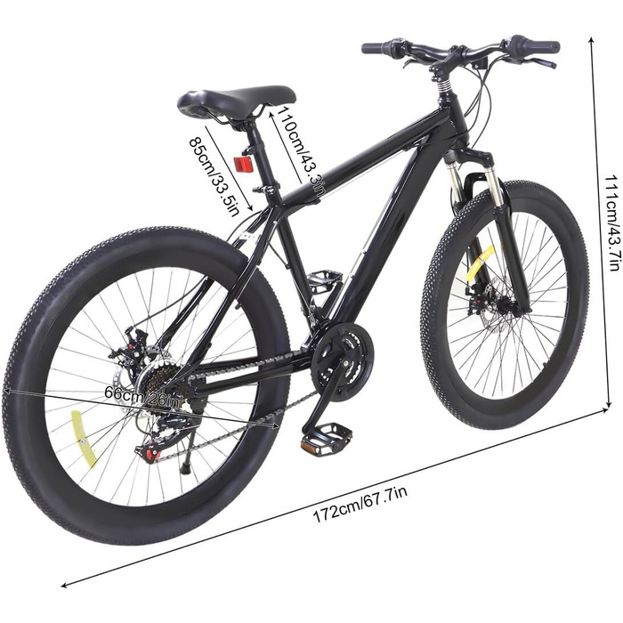 Преміальний гірський велосипед із семисекційним маховиком та повною підвіскою для хлопчиків, дівчаток, жінок та чоловіків/жінок. Велосипед для спуску з дисковими гальмами, підніжкою для альпінізму, 26-дюймовими колесами, 21 швидкістю.