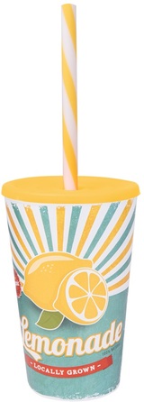 Склянка з трубочкою Herevin Lemonade 0.65 л (161948-027) (6965058)