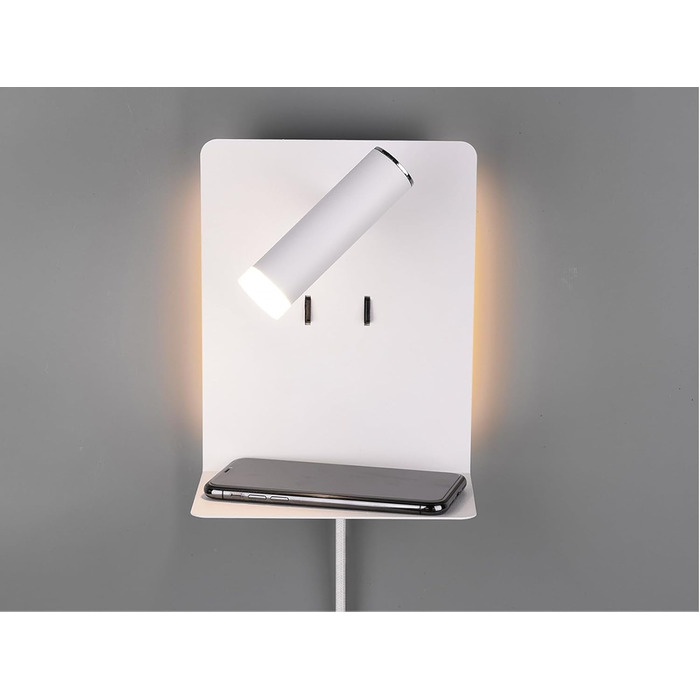 Стільний настінний LED-світильник Trio Leuchten Element 222570231, матовий білий метал, 1 x 3 Вт, з USB-портом для зарядки