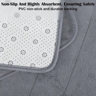 Комплект килимків для ванної з 3 предметів, комплект килимків для ванної кімнати, килимок для ванної/туалету з вирізом, килимок для душу піна з ефектом пам&39яті, нековзний та миється, вбираючий та м&39який, комплект для душу, туалету та ванни, темно-сіри