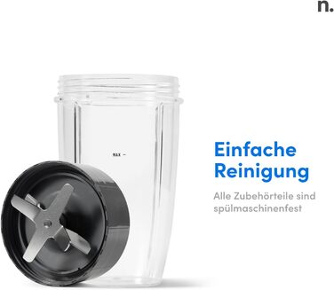 Електричний блендер, подрібнювач, блендер для смузі, багатофункціональний блендер, потужність 1200 Вт, банки 700 мл і 900 мл, чорний, NB120MB один розмір чорний, 1200