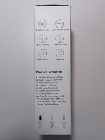 Світлодіодна настільна лампа Бездротова батарея, Настільна лампа Hapfish 5000 мАг, що заряджається через USB, Настільні лампи Живл