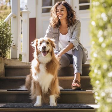 Килимки для сходів Aucuda, 6 шт. , сіре листя