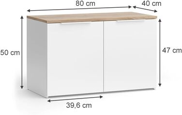 Комод Vicco Wido, білий/Сонома, 40 x 50 см з 2 дверцятами