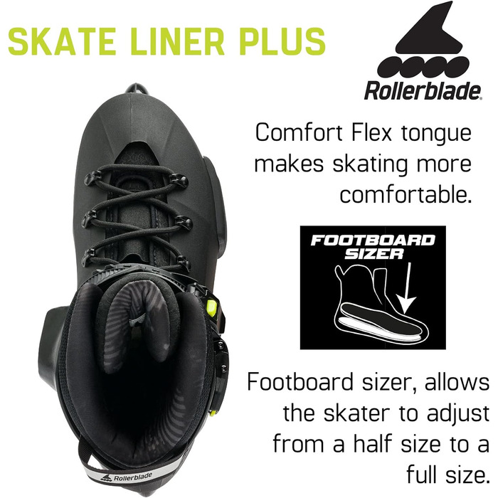 Чоловічі роликові ковзани Rollerblade Twister XT чоловічі для фітнесу чорний/лайм Urban Performance Inline Skates 6/6.5