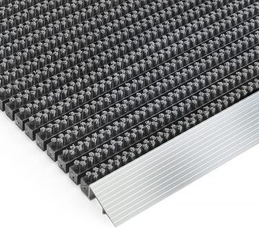 Килимок для дверей KARAT для приміщень та вулиці - Килимок для дверей з високопродуктивними щітками - Вхідний килимок - Килимок для бруду, скребок для взуття, килимок для дверей (50 x 80 см, професійна щітка - сірий) Професійна щітка - сірий 50 x 80 см