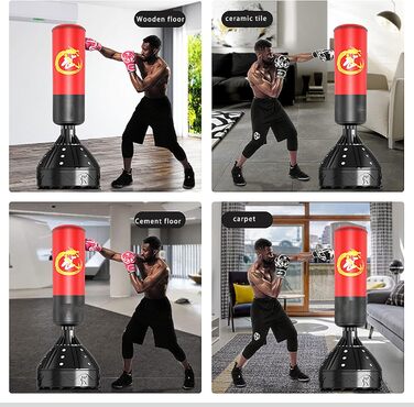 Вільно стоячий боксерський мішок Важкий твердий боксерський мішок Пристрій поглинання шуму вібрації для дорослих Молодіжні чоловік