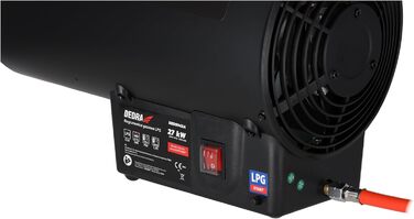 Газовий вентилятор-обігрівач 27 кВт DEDRA DED9943ADE 300 м/год, електричне п&39єзопідпалювання, робочий діапазон температур 2050C, вбудований вентилятор, системи безпеки, мобільний та ергономічний