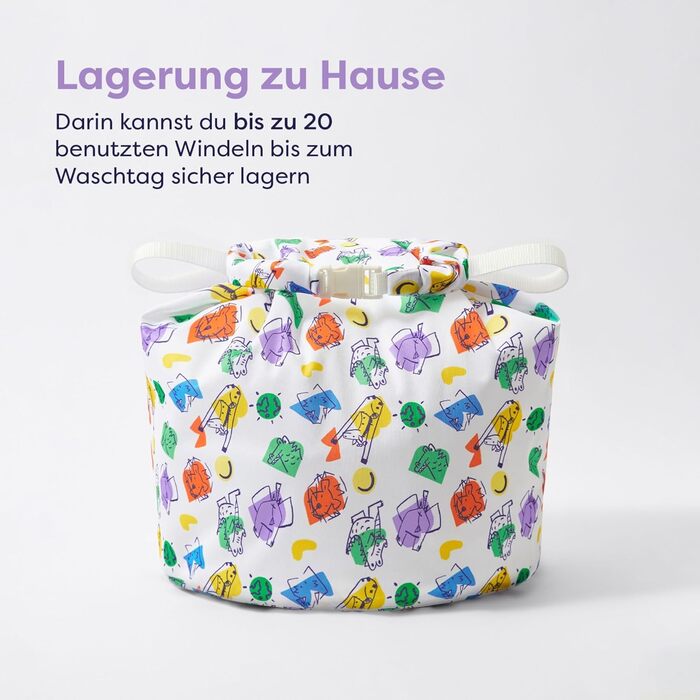 Багаторазові підгузки в наборі - Changemaker Box, 20 х тканинних підгузків, фліс, поглинаючі прокладки, мокрі мішечки та добавка д