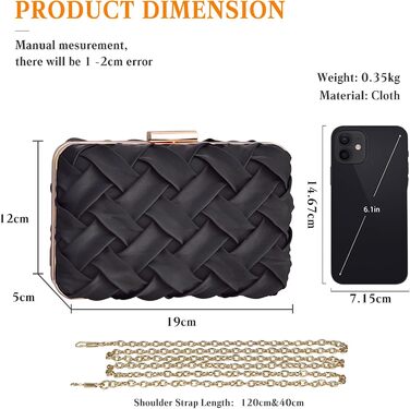 Елегантна вечірня сумочка-клатч для весілля, вечірки або випускного. Розкішна мініатюрна сумочка на ланцюжку через плече, чорного кольору.