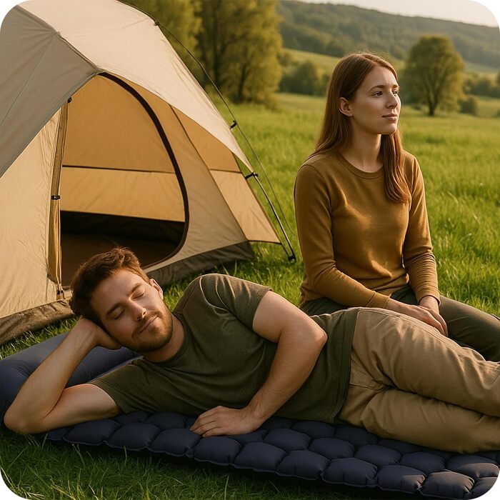 Надувний матрац для кемпінгу з подушкою 190x60 см, надлегкий килимок для сну, товщина 5 см, вантажопідйомність 100 кг, надувний матрац для кемпінгу, трекінгу, активного відпочинку, пляжу, складається з сумкою