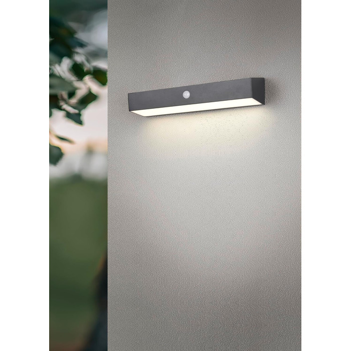 Гібридний сонячний LED-настінний світильник Reality Leuchten R23306102, сріблястий/чорний пластик, 6 Вт, з датчиками руху та освітленості, орієнтаційне світло