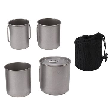 ПОРТАТИВНИЙ НАБІР КАВОВИХ/КЕМПІНГОВИХ ЧАШОК З НЕРЖАВІЮЧОЇ СТАЛІ ДЛЯ АКТИВНОГО ПРОЖИВАННЯ НА СВІЖОМУ ПОВІТРІ