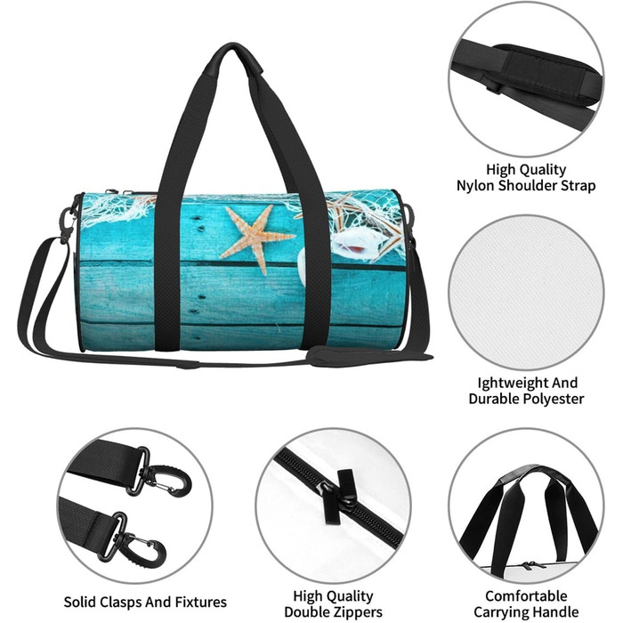 Спортивна сумка, дорожня сумка, пляжна палатка, морська колекція, вінтажний стиль, бохо-принт, сумка для ночівлі, чорний колір, універсальний розмір, сумка для подорожей