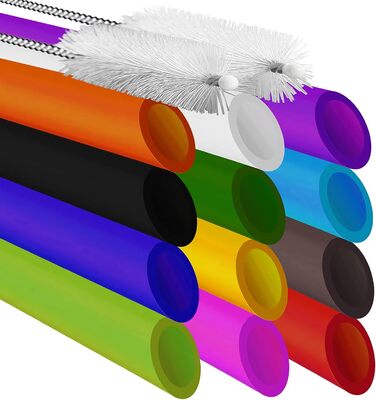 Багаторазові пластикові соломинки Boba, соломинки для бульбашкового чаю, загострений дизайн, кольорові соломинки для смузі довжино