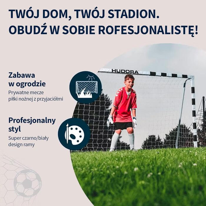 Футбольні ворота Hudora 76903 зі справжньою висотою 200 см
