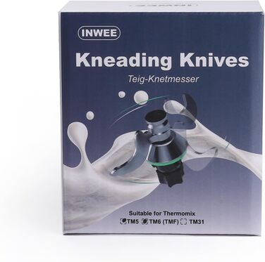 Ніж для тіста Inwee для Thermomix, змінні аксесуари для ножа блендера, що підходять для Thermomix TM6, TM5, TMF, ніж тістоміса з нержавіючої сталі, без залишків тіста та забруднення брудом, швидке очищення ножа для тіста TM5 і TM6