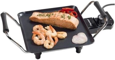 Електричний настільний гриль Bestron, невелика пластина для планча/теппаньякі з антипригарним покриттям, веселе приготування їжі н