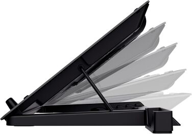 Охолоджувальна підставка для ноутбука Trust GXT 1125 Quno з 5 вентиляторами та LED-підсвічуванням, тримач для смартфона, запобігає перегріву, сумісна з ноутбуками/MacBook до 17,3 дюймів