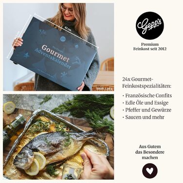 Преміальний різдвяний календар Gepp для гурманів 24 незвичайні спеції, соуси, французькі джеми та страви з олії та оцту Кулінарний різдвяний календар для чоловіків та жінок Гурман
