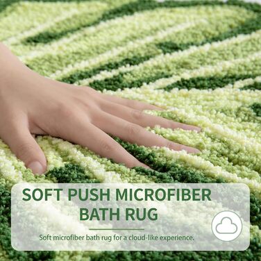 Зелений килимок для ванни, килимок для душу, килимок для ванної кімнати з листям монстери, килимок для підлоги у формі тропічної рослини, нековзний килимок для туалету, що миється, килимок для туалету 50 x 80 см