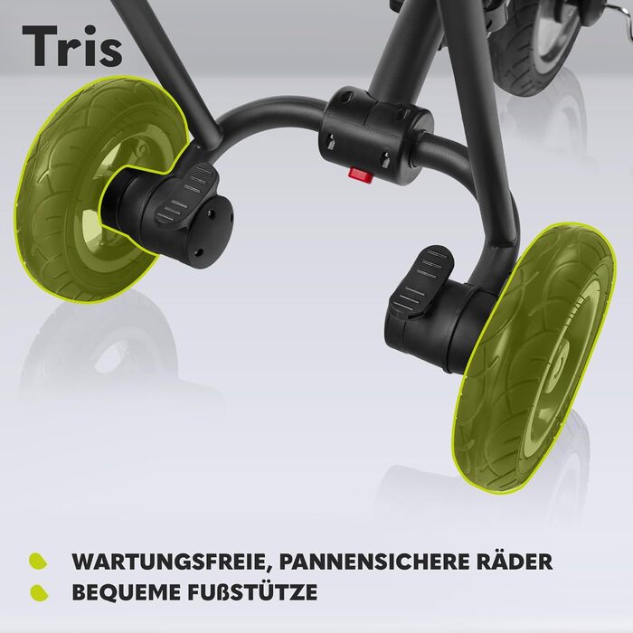 В1 триколісний велосипед і коляска, складається для дітей від 1,5 років до 25 кг, сидіння з функцією повороту на 180 градусів, рег