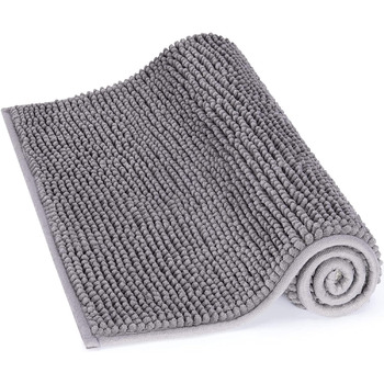 Нековзний килимок для ванної кімнати Lifewit 50x80см Килимок для ванної кімнати з мікрофібри синельного кольору Сірий Сірий 80 x 5