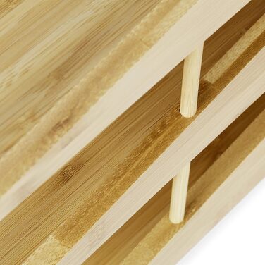 Бамбуковий лоток для документів Relaxdays, 3 відділення, штабелюється, лоток DIN A4 для офісу та столу, лоток для листів, натуральний одинарний