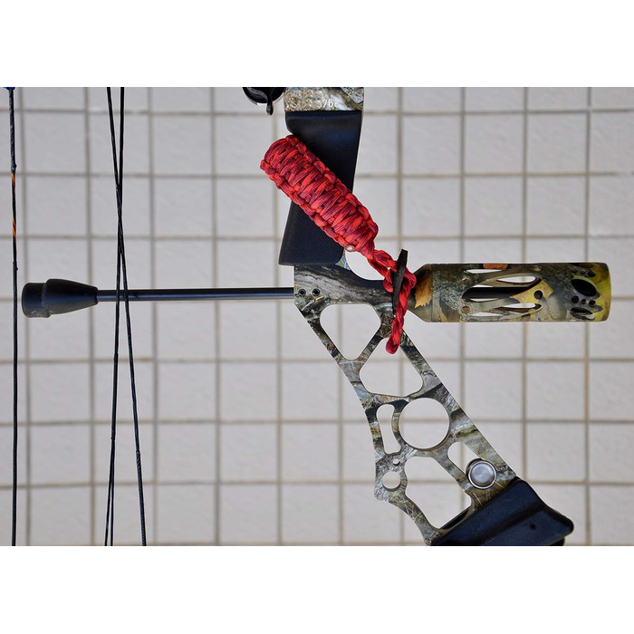 Ремінь для стрільби з лука HZHUTUZH 250 з паракорду – багатофункціональний складний ремінь для виживання, полювання та стрільби, стабілізатор не потрібен, довжина понад 6 м, червоний