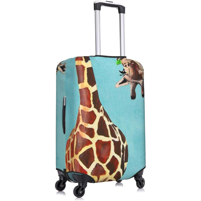 Чохол для валізи Весела Жирафа, міцний захист для багажу, підходить для валіз розміром 45.7 - 81.3 см, Чорний, Великий