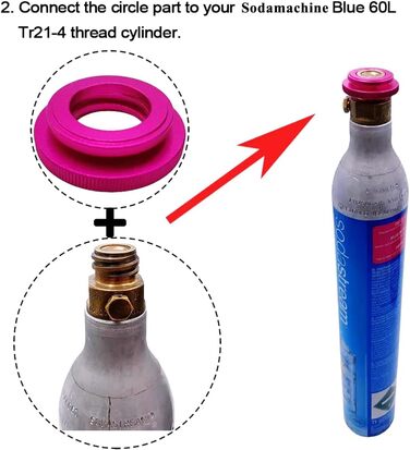 Адаптер CO2 Quick для машини для газованої води Duo-Quick Connect Blue 60L Tr21-4 з різьбленням Duo/Art/Terra