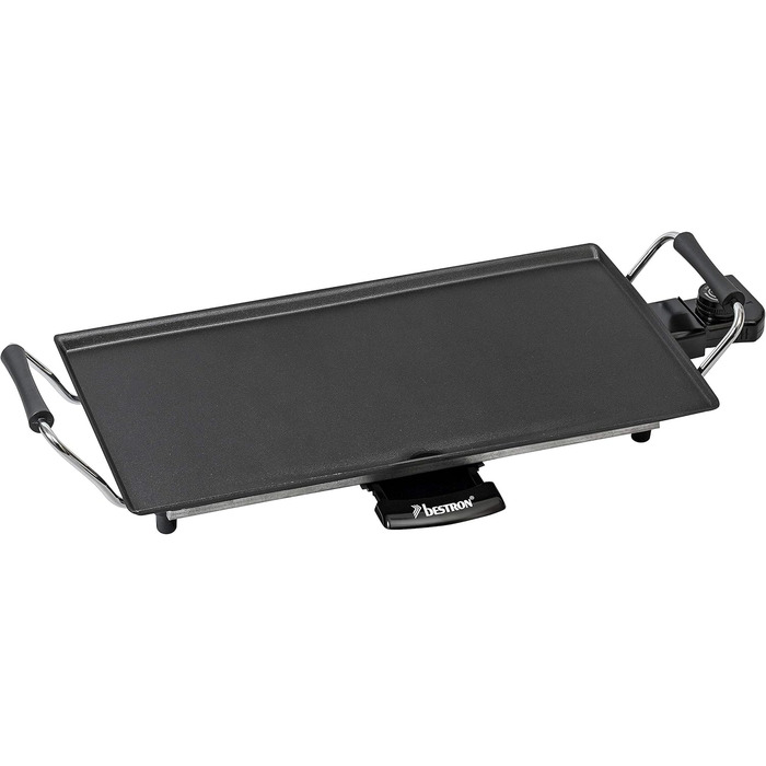Електричний настільний гриль Bestron, пластина для гриля планча/теппаньякі з антипригарним покриттям, задоволення від гриля до 4 осіб, 2 000 Вт, колір Чорний, 47,5 х 25,5 см