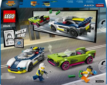 Конструктор LEGO City Chase with Police Car and Muscle Car 60415, 213 деталей, поліцейська тематика