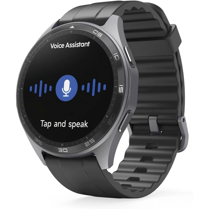Розумний годинник Hama (кольоровий AMOLED-дисплей 1,43 дюйма, GPS, функція телефону, водонепроникний, WhatsApp, голосовий помічник, трекер сну, 110 спортивних режимів плани тренувань, крокомір, пульсометр, калорії тощо) чорний