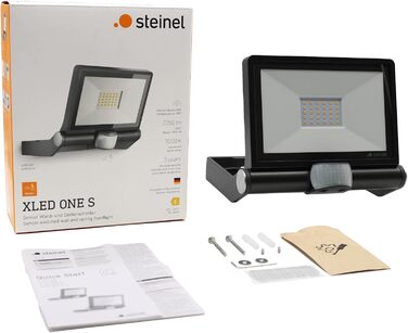 Світлодіодний вуличний прожектор Steinel XLED ONE S, антрацит, датчик руху 180, 18,6 Вт, 2050 лм, 3000K, для під'їзду, двору та саду, 065249, алюміній, сірий