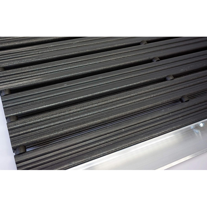 Килимок для вулиці Astra Super Brush - Алюмінієвий килимок - Алюмінієвий килимок для бруду для використання в приміщенні - Надзвичайно міцний - Нековзний - Екологічний - 40x60 см, Чорний 40 x 60 см (Прямокутний) Чорний