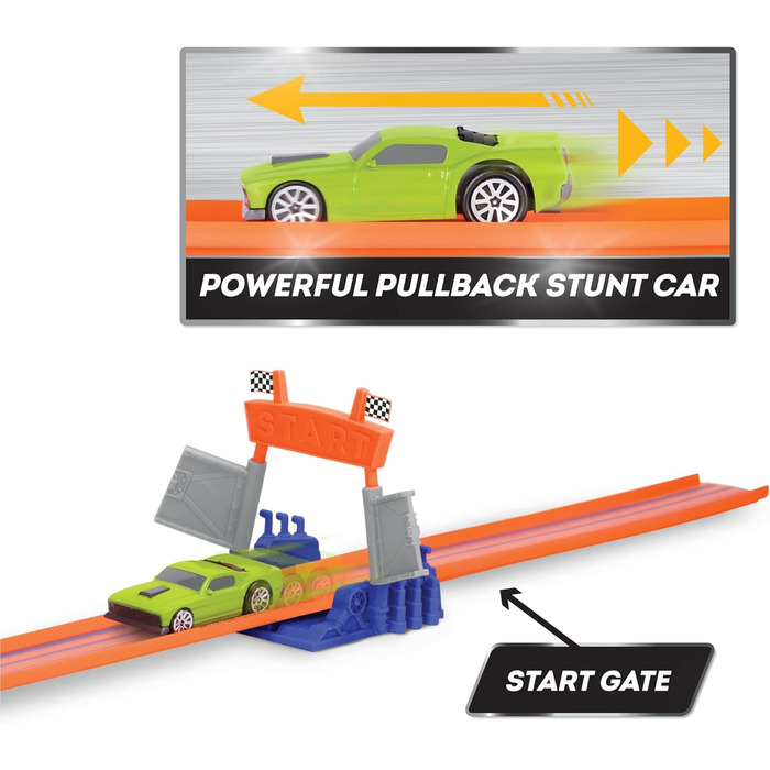 З гоночним автомобілем, петлею, вогняним кільцем, трасами, рампою іграшковий набір автомобіля для дітей від 3 років (16 предметів)