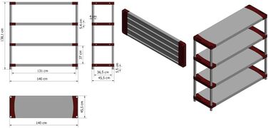 Пластиковий стелаж PROREGAL &quotСірий ведмідь&quot Низький ВxШxГ 138x140x46 см Вантажопідйомність полиці 70 кг Сіро-зелений Пластиковий стелаж для підвалу, стелаж для зберігання, безригельний стелаж ВxШxГ 138x140x46 см сіро-зелений