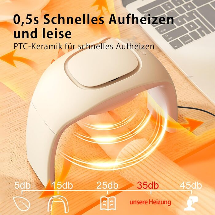 Енергозберігаючий вентилятор-обігрівач, складний килимок для столу з підігрівом, електричний обігрівач для рук з регульованою температурою термостата, подарунок для жінок та чоловіків, білий бежевий