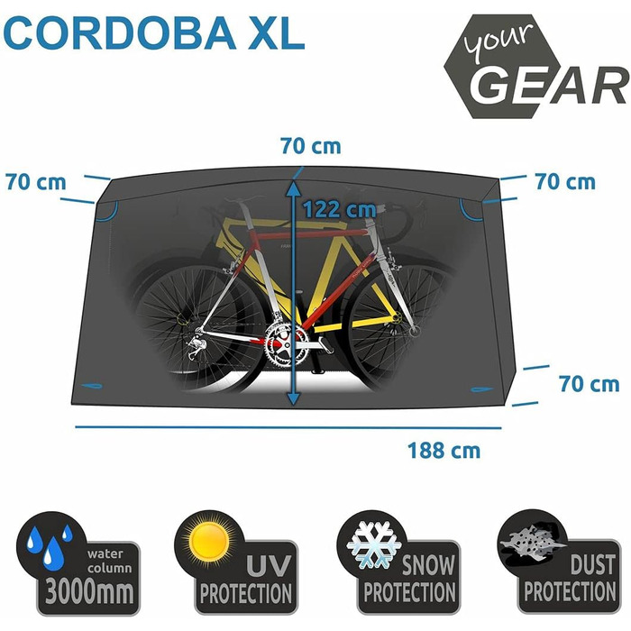 Водонепроникний велосипедний чохол для велосипедної стійки Велосипедний гараж Захисний чохол 2 колеса або електровелосипеди, в т.ч