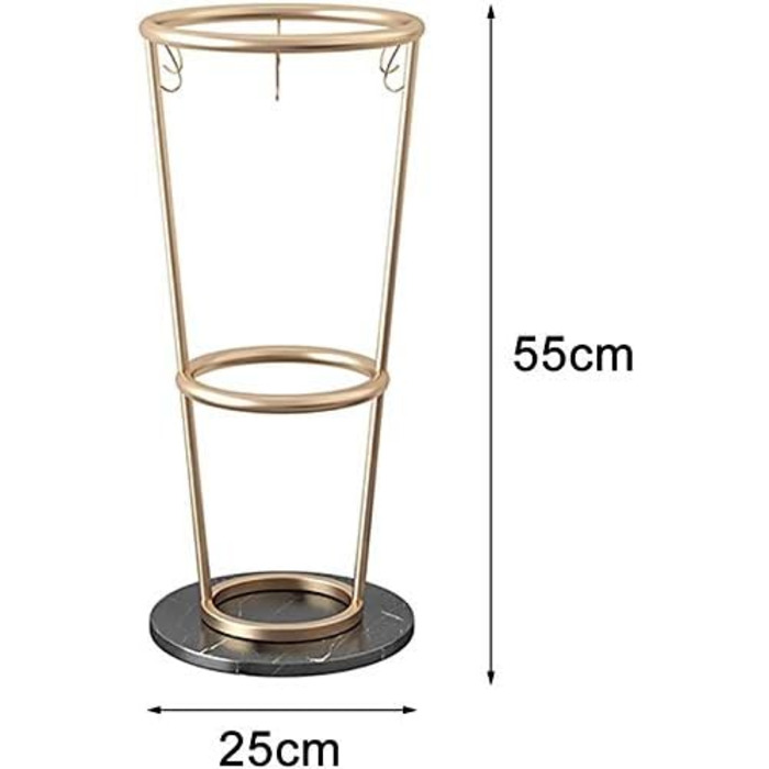 Підставка для парасольки TEmkin Підставка для парасольки в золоті, рамка з мармуру/металу, для палиць/палиць, з гачками
