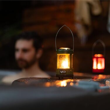 Ліхтар для кемпінгу на відкритому повітрі Uco 24359, міні-ліхтар зі свічками, лісово-зелений