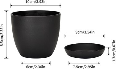 Квіткові горщики пластикові маленькі, товщина квіткового горщика, пластикові горщики для рослин круглі з блюдцем для сукулентів ма