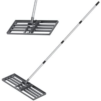 Гребінь для вирівнювання газону 76см 25см з ручкою 180см, садова рейка з нержавіючої сталі для газону, регульований інструмент для вирівнювання газону для гольф-полів, стадіонів та прибудинкових територій