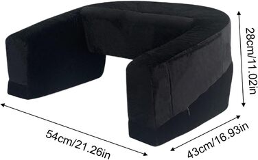 Подушка для накладного столу Накладний столик для ноутбука Піна з ефектом пам&39яті Подушка для читання з бічною кишенею Ергономічна подушка для дорослих, кабінету, ліжка, дивана, підлоги, чорна, маленька