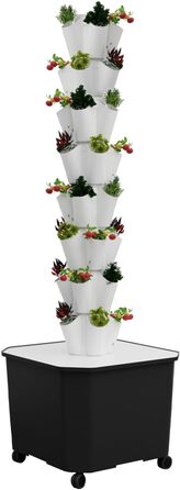 Із гідратаційним насосом, адаптером, сітчастими горщиками. Система безґрунтового вирощування трав, фруктів і овочів (8 ярусів), 6/8 Tiers Hydroponic Grow Kit System Aquaponics Grow System