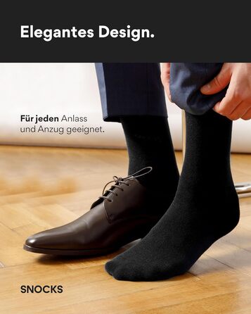 Чоловічі шкарпетки Snocks (4 пари) Бізнес-шкарпетки для чоловіків 4 шт. Чорні 43-46
